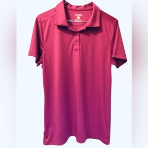 EUC CLIQUE Magenta Short Sleeve Stretch Buttoned Polo Shirt/Top Size Large